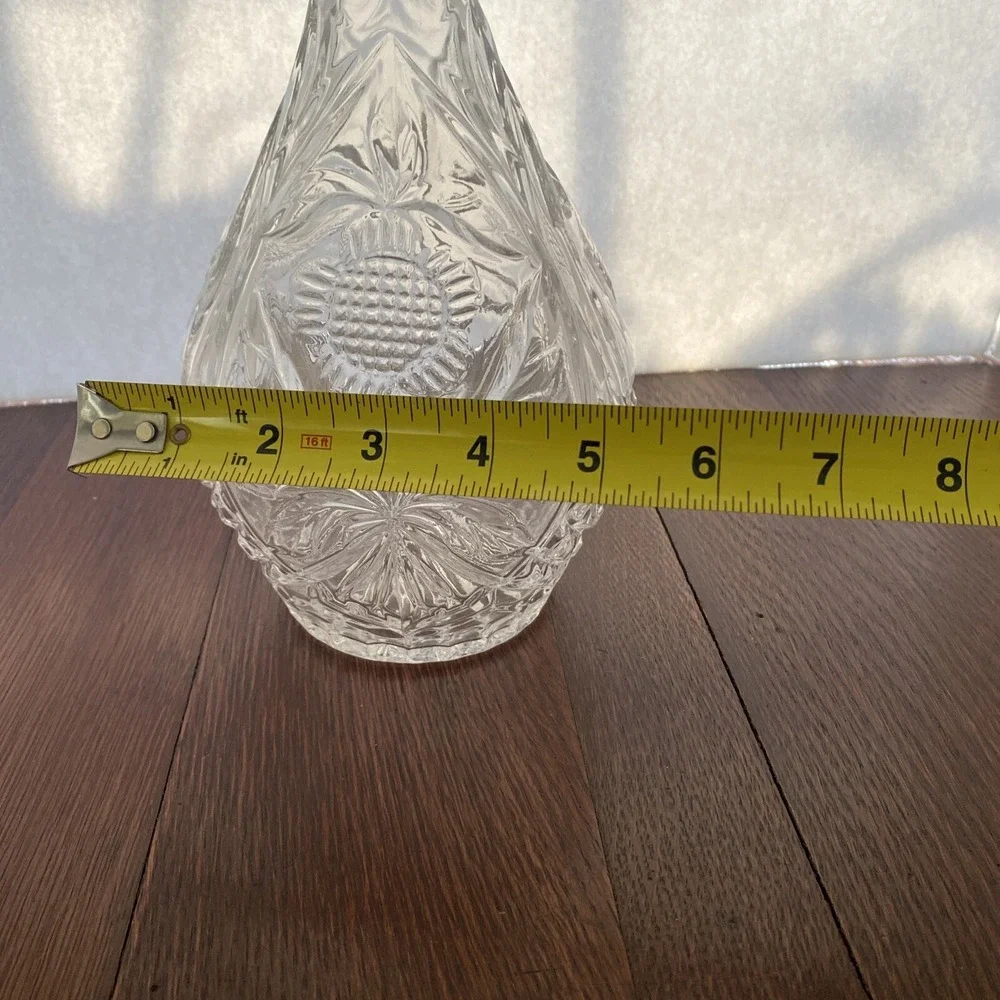 Vintage Crystal Decanter with Stopper Cut Glass Prism‎ 16